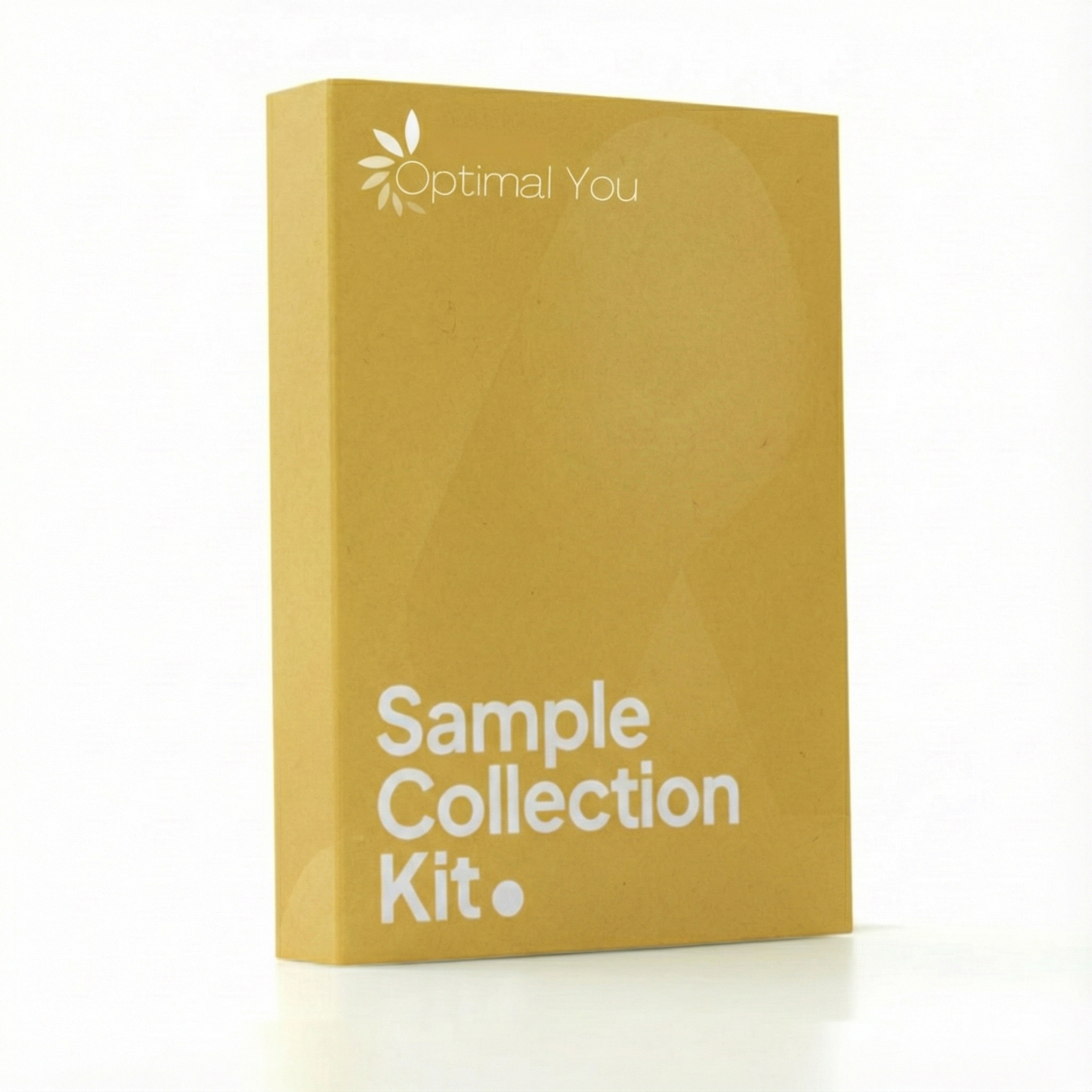 Yellow box labeled 'Sample Collection Kit' with 'Optimal You' branding on a white background