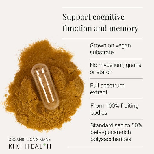 Organic Lion’s Mane Extract (60 Vegicaps) by KIKI Health