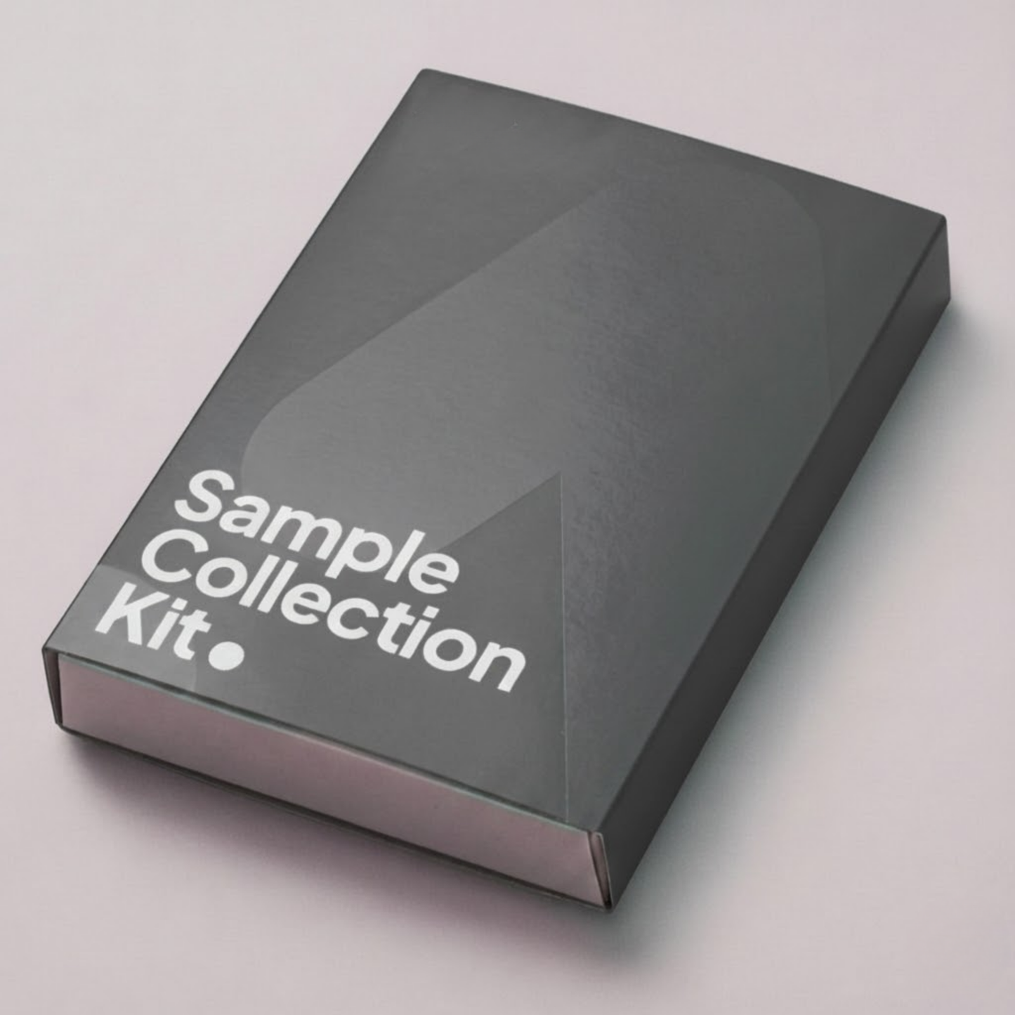 Gray 'Sample Collection Kit' box on a light gray background