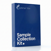 Blue box labeled 'Sample Collection Kit' with 'Optimal You' branding on a white background