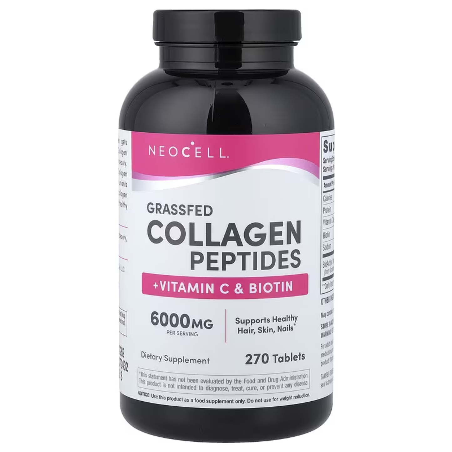 Grassfed Collagen Peptides + Vitamin C & Biotin 270 tablets
