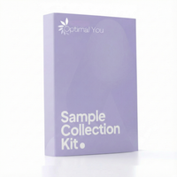 Purple box labeled 'Sample Collection Kit' with 'Optimal You' branding on a white background