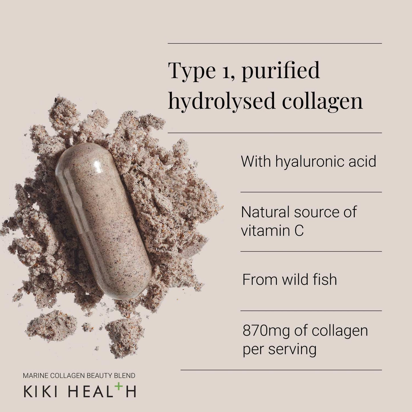 Marine Collagen Beauty Blend Vegicaps with Hyaluronic Acid & Vitamin C by KIKI Health