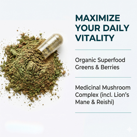Organic Superfood Greens & Mushroom Complex (100 Capsules)