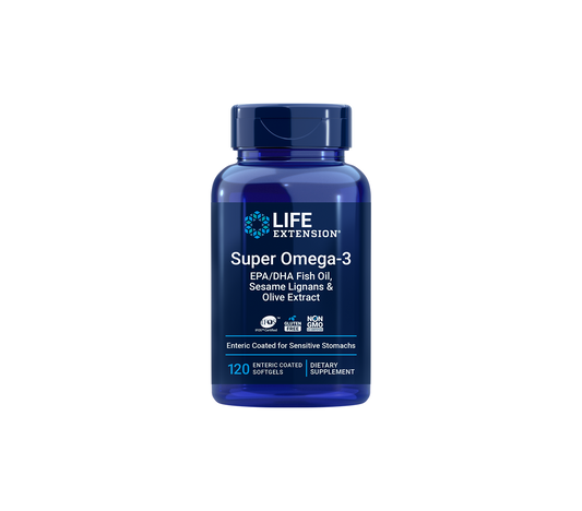Life Extension Super Omega-3 Supplement in Blue Tub